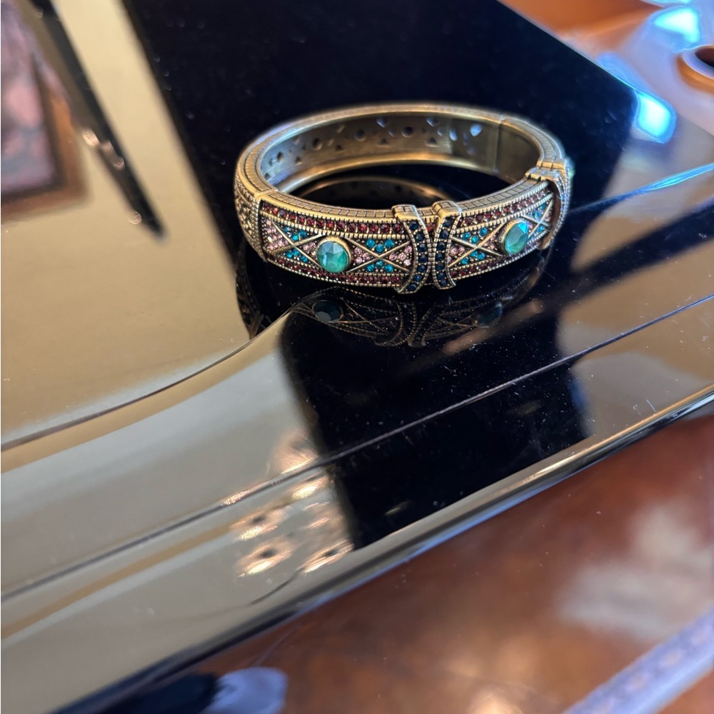 Heidi Daus Turquoise and Gold Swarovski Crystal Bracelet. NWOT - Picture 8 of 10